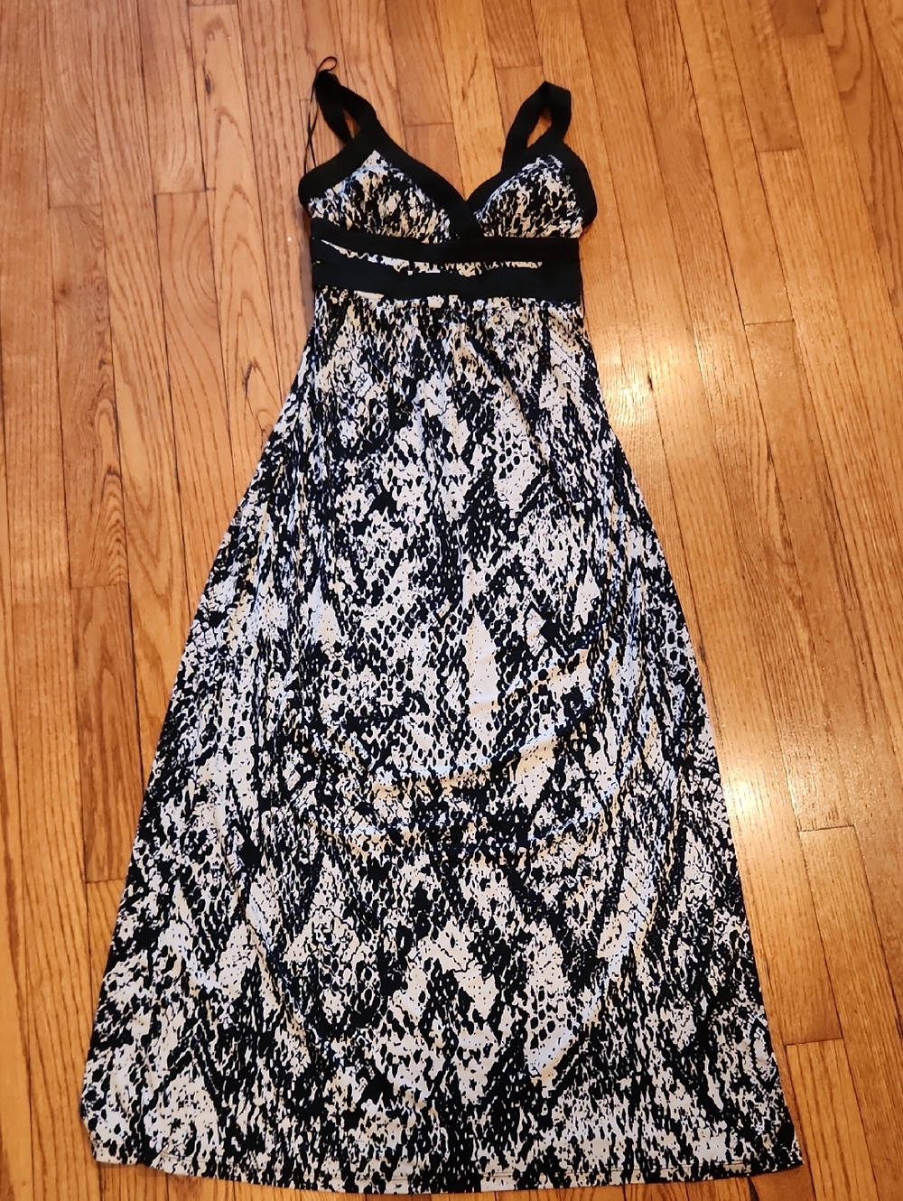 Style & Co. Black and White Printed Maxi Dress